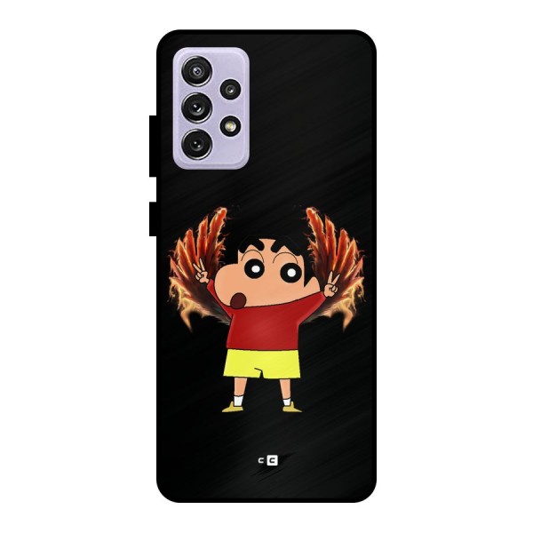 Fire Shinchan Metal Back Case for Galaxy A72