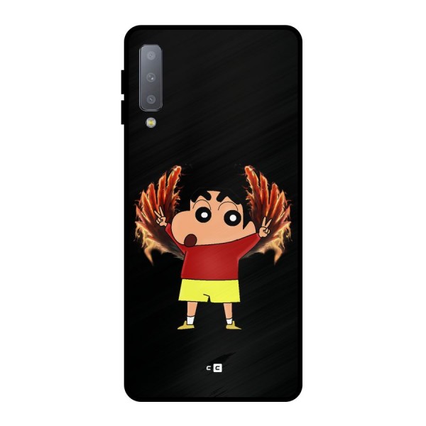 Fire Shinchan Metal Back Case for Galaxy A7 (2018)