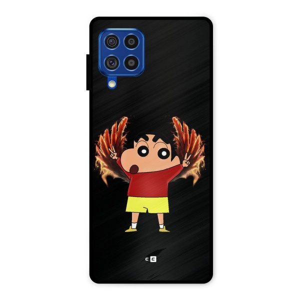 Fire Shinchan Metal Back Case for Galaxy F62