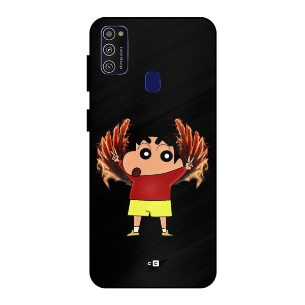 Fire Shinchan Metal Back Case for Galaxy M21