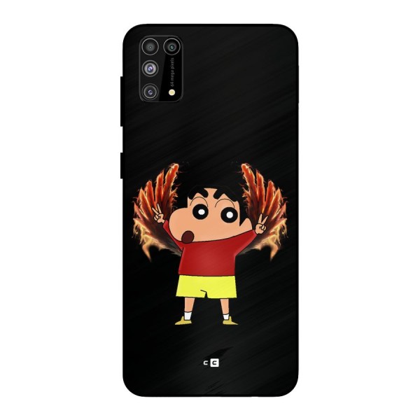 Fire Shinchan Metal Back Case for Galaxy M31