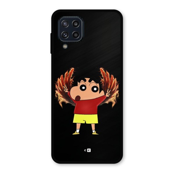 Fire Shinchan Metal Back Case for Galaxy M32