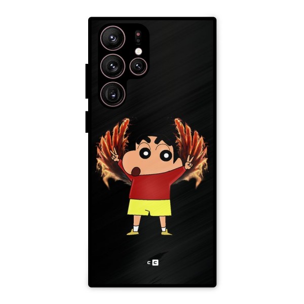 Fire Shinchan Metal Back Case for Galaxy S22 Ultra 5G