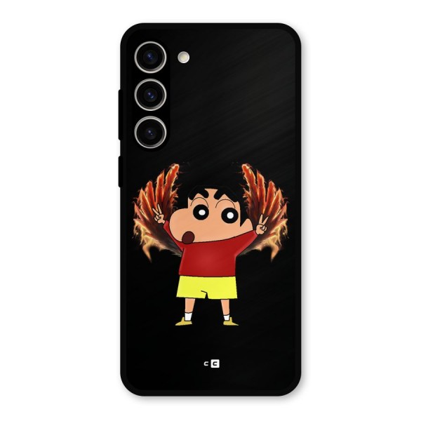 Fire Shinchan Metal Back Case for Galaxy S23 Plus