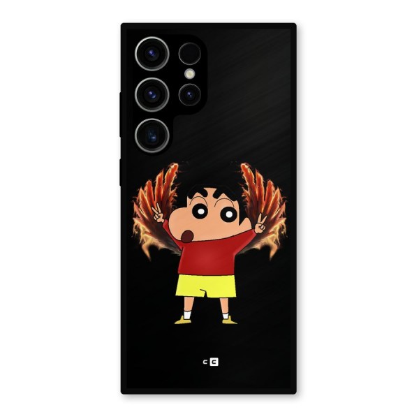 Fire Shinchan Metal Back Case for Galaxy S23 Ultra