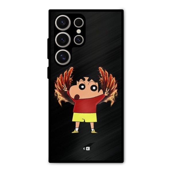 Fire Shinchan Metal Back Case for Galaxy S24 Ultra