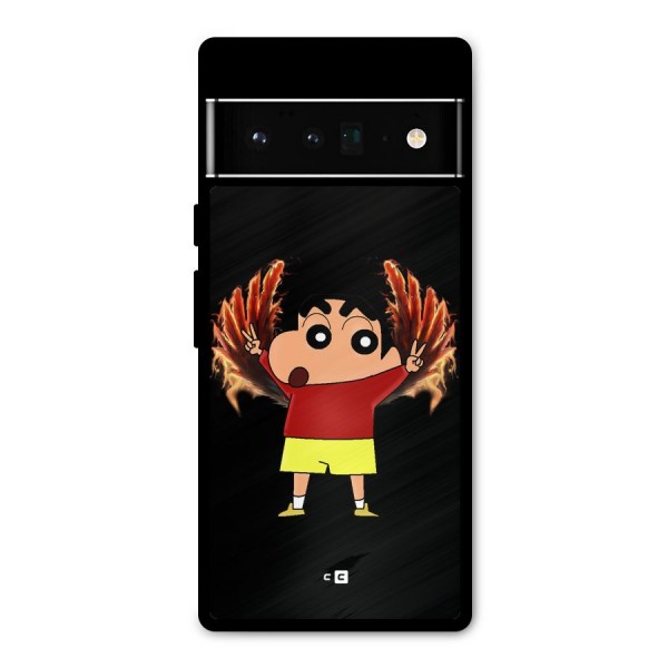 Fire Shinchan Metal Back Case for Google Pixel 6 Pro