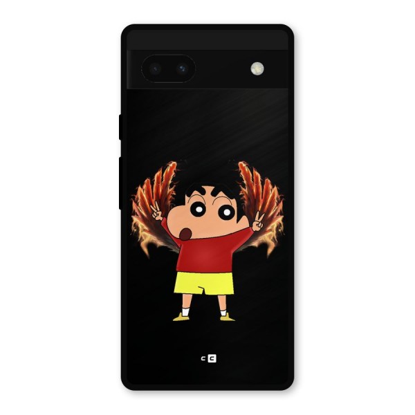 Fire Shinchan Metal Back Case for Google Pixel 6a