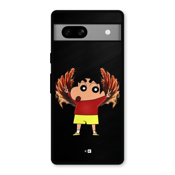 Fire Shinchan Metal Back Case for Google Pixel 7a