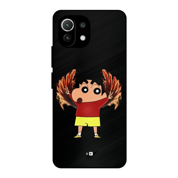 Fire Shinchan Metal Back Case for Mi 11 Lite