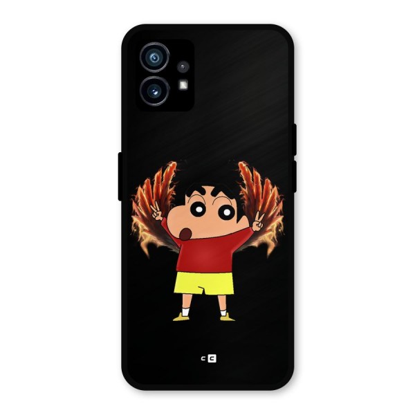 Fire Shinchan Metal Back Case for Nothing Phone 1