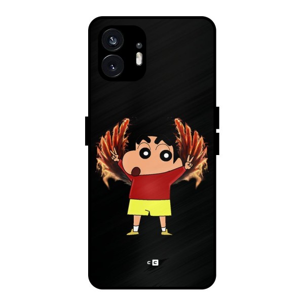 Fire Shinchan Metal Back Case for Nothing Phone 2