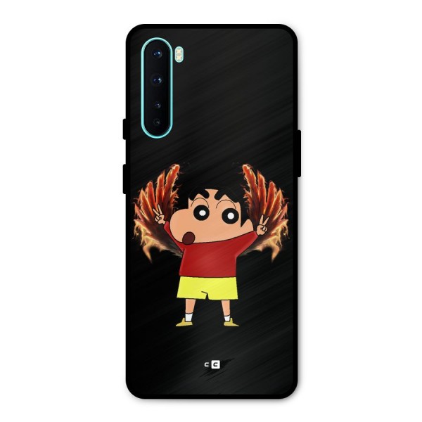 Fire Shinchan Metal Back Case for OnePlus Nord