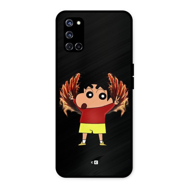 Fire Shinchan Metal Back Case for Oppo A52