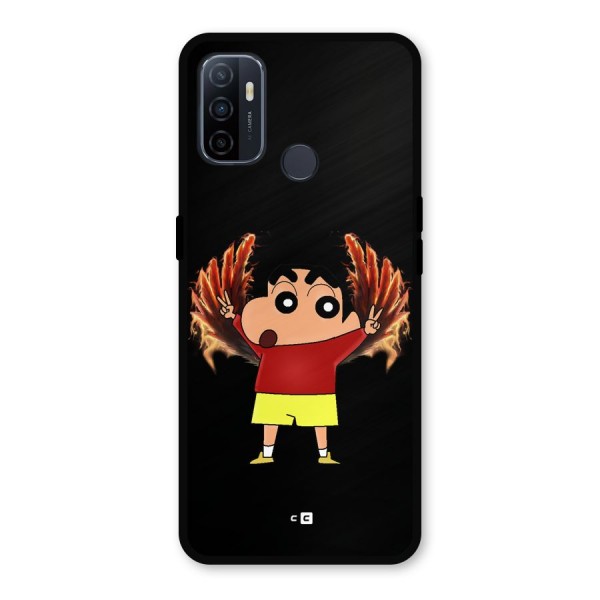 Fire Shinchan Metal Back Case for Oppo A53