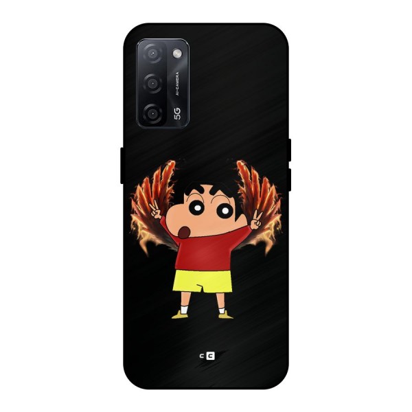 Fire Shinchan Metal Back Case for Oppo A53s 5G