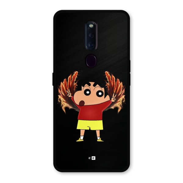 Fire Shinchan Metal Back Case for Oppo F11 Pro