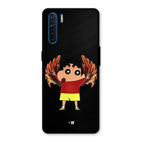 Fire Shinchan Metal Back Case for Oppo F15