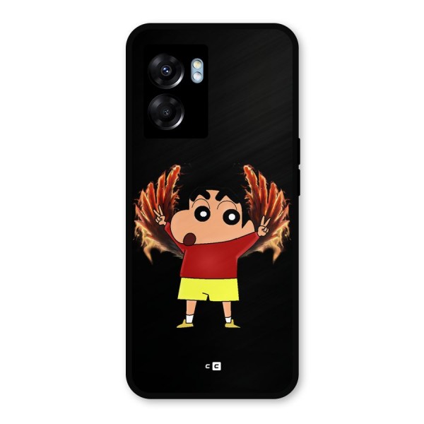 Fire Shinchan Metal Back Case for Oppo K10 (5G)