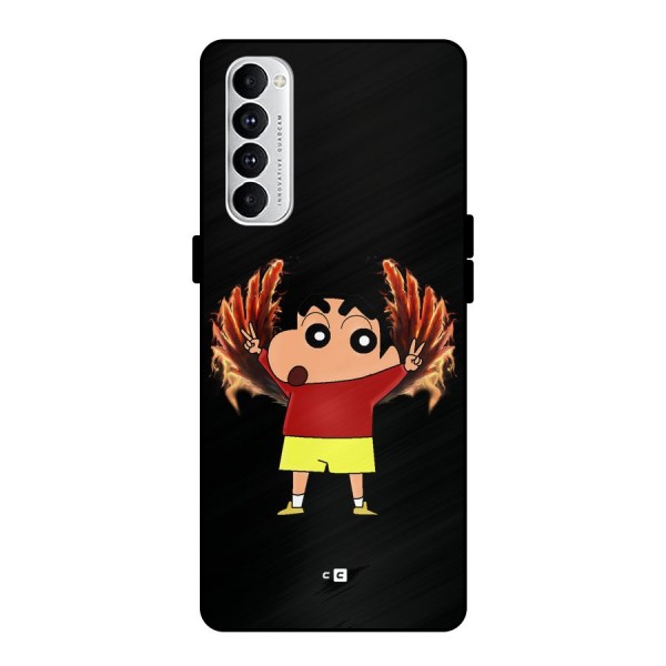 Fire Shinchan Metal Back Case for Oppo Reno4 Pro