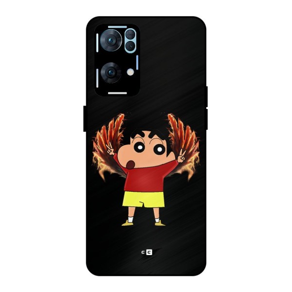 Fire Shinchan Metal Back Case for Oppo Reno7 Pro 5G