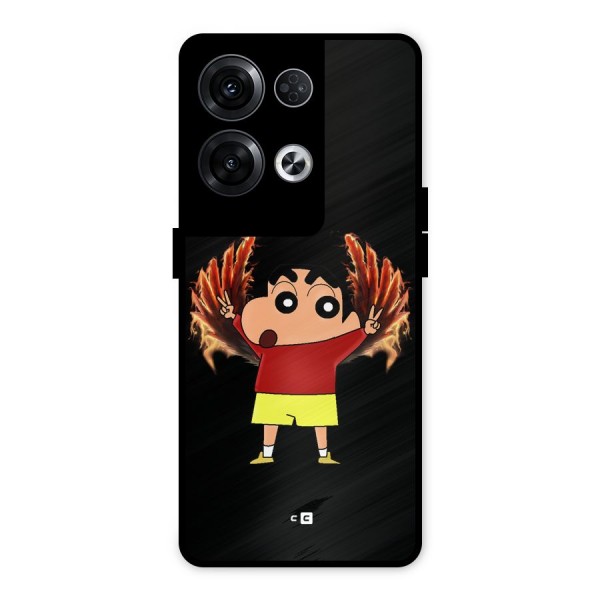 Fire Shinchan Metal Back Case for Oppo Reno8 Pro 5G