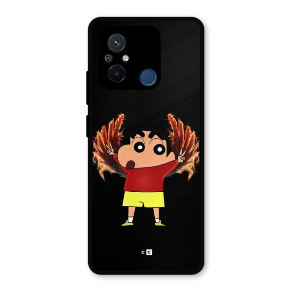 Fire Shinchan Metal Back Case for Poco C55