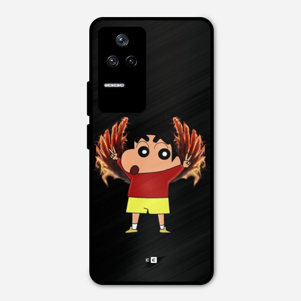 Fire Shinchan Metal Back Case for Poco F4 5G