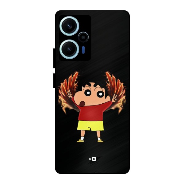 Fire Shinchan Metal Back Case for Poco F5