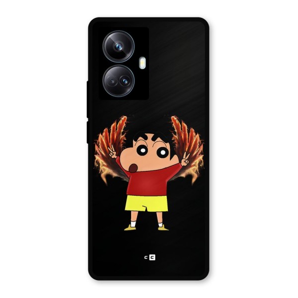 Fire Shinchan Metal Back Case for Realme 10 Pro Plus