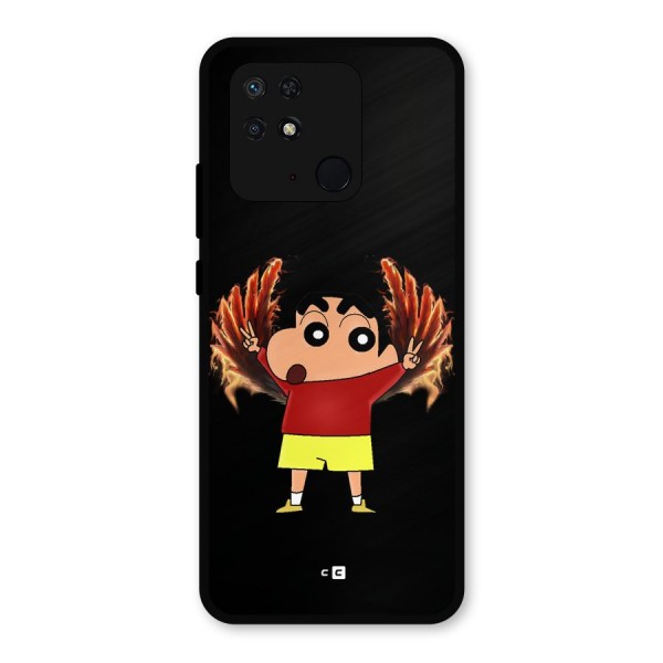 Fire Shinchan Metal Back Case for Redmi 10