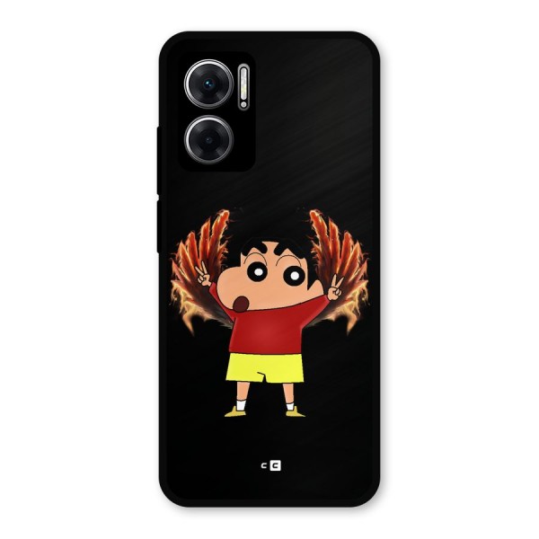 Fire Shinchan Metal Back Case for Redmi 11 Prime 5G