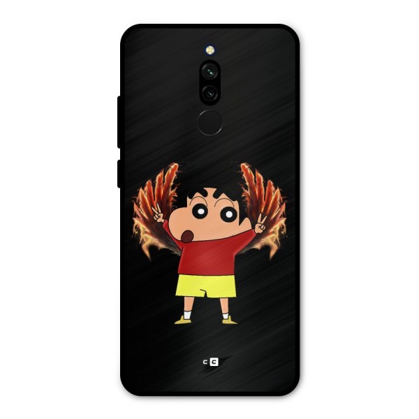 Fire Shinchan Metal Back Case for Redmi 8