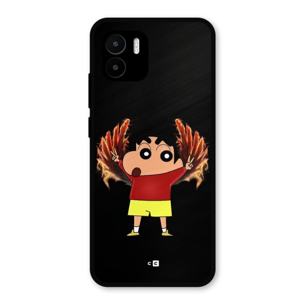 Fire Shinchan Metal Back Case for Redmi A2