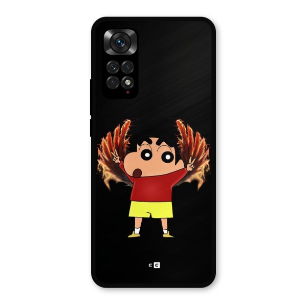 Fire Shinchan Metal Back Case for Redmi Note 11