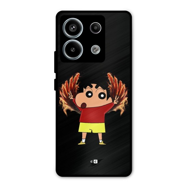 Fire Shinchan Metal Back Case for Redmi Note 13 Pro 5G