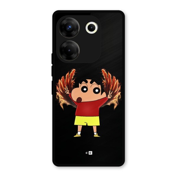 Fire Shinchan Metal Back Case for Tecno Camon 20