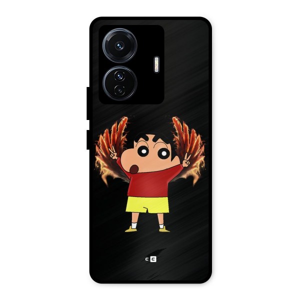 Fire Shinchan Metal Back Case for Vivo T1 Pro