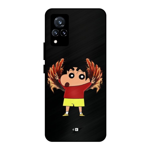 Fire Shinchan Metal Back Case for Vivo V21 5G