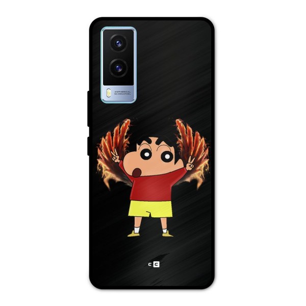 Fire Shinchan Metal Back Case for Vivo V21e 5G