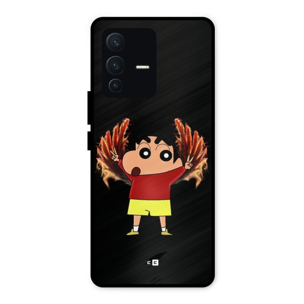 Fire Shinchan Metal Back Case for Vivo V23 5G