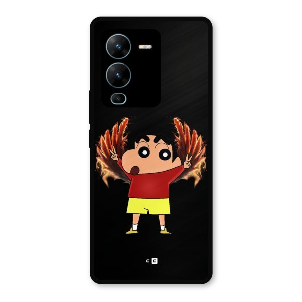 Fire Shinchan Metal Back Case for Vivo V25 Pro