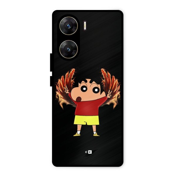 Fire Shinchan Metal Back Case for Vivo V29e