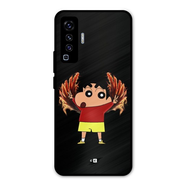 Fire Shinchan Metal Back Case for Vivo X50