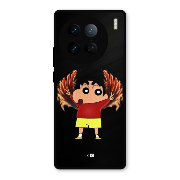 Fire Shinchan Metal Back Case for Vivo X90 Pro