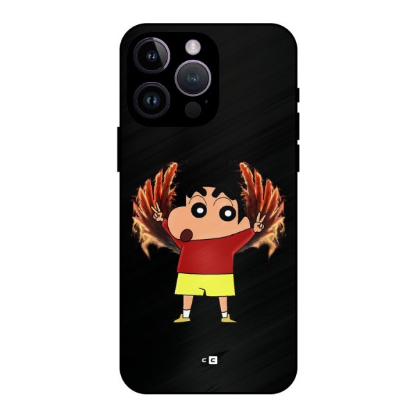 Fire Shinchan Metal Back Case for iPhone 14 Pro Max