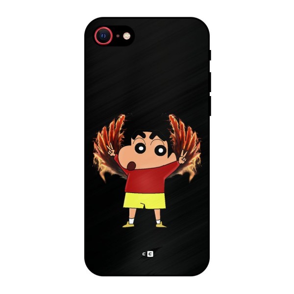 Fire Shinchan Metal Back Case for iPhone 8