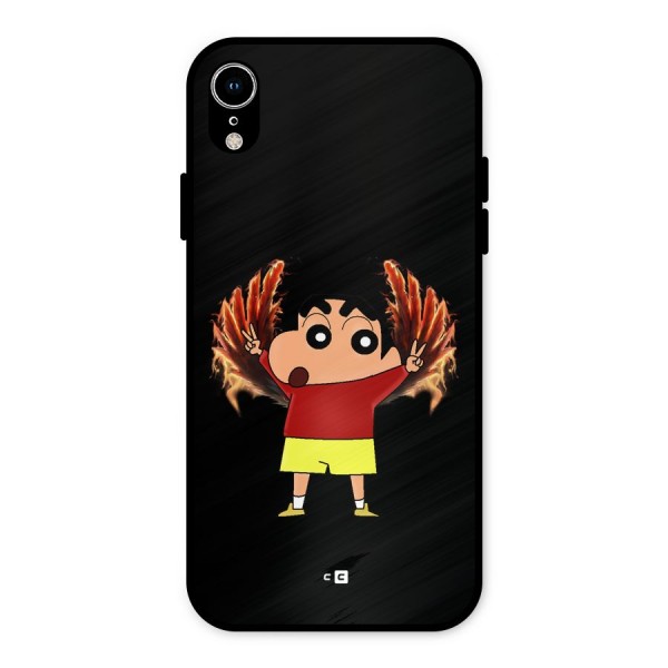 Fire Shinchan Metal Back Case for iPhone XR