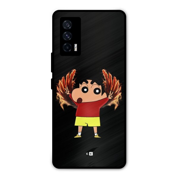 Fire Shinchan Metal Back Case for iQOO 7 5G