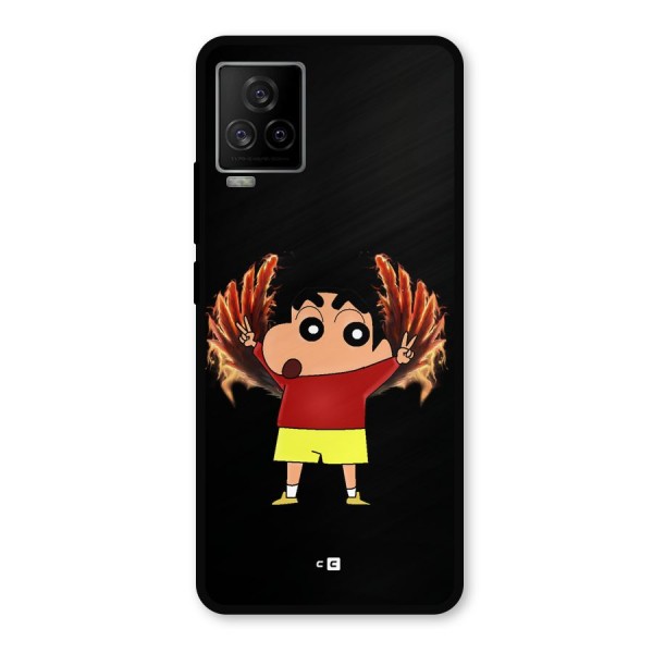 Fire Shinchan Metal Back Case for iQOO 7 Legend 5G